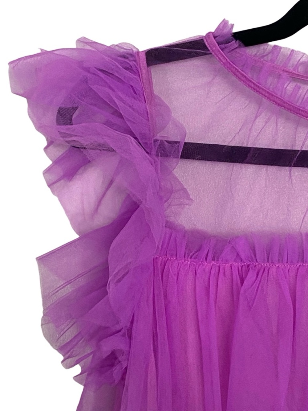 Umgee Boutique Style Purple Tulle Short Sleeve Blouse Womens Size Medium NWT - Picture 4 of 9